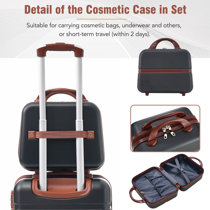 Hardshell Luggage Sets 3 Pieces 20" / 24" Luggages And Cosmetic Case Spinner Suitcase With Tsa Lock Lightweight