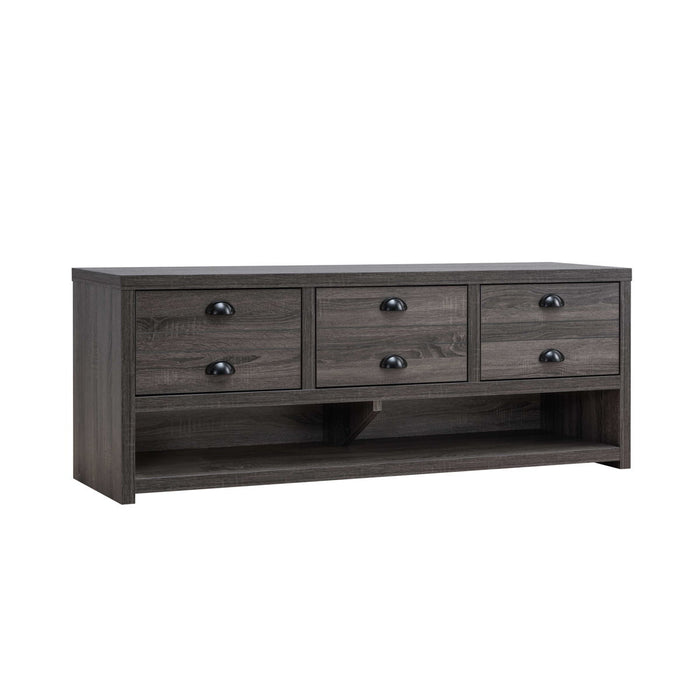 60" Home Entertainment Center, TV Stand - Distressed Grey