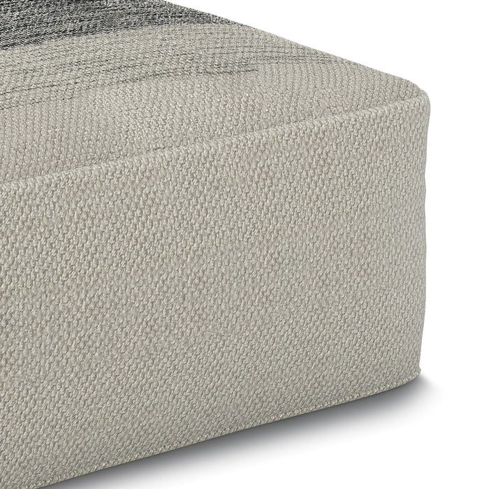 Sabella - Square Woven Outdoor / Indoor Pouf - Grey / White