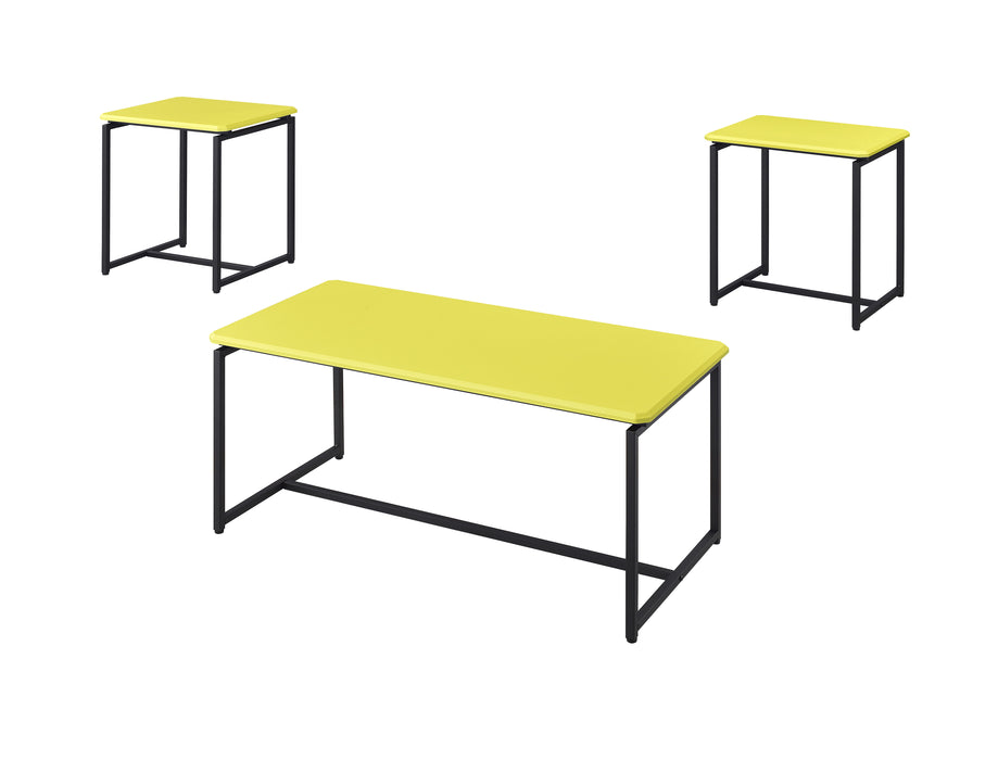 GT - 3 Piece Carbon Fiber Wrap Coffee Table And End Table (Set of 3)