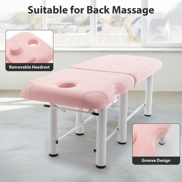 Professioanl Massage Table, Backrest Adjustable, Removable Headrest, Bottom Shelf Storage, Memory Foam Layer Salon Bed