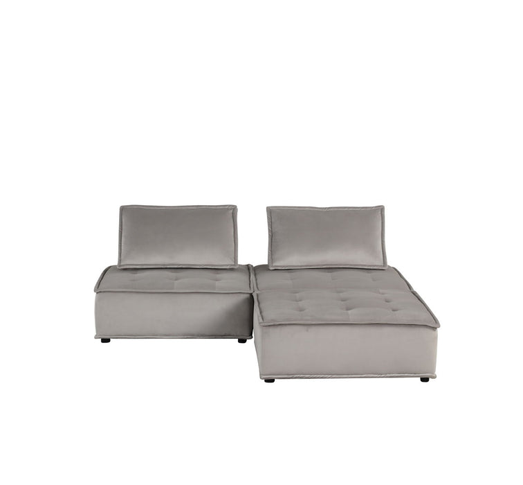 Anna - Velvet Sectional Sofa Ottoman