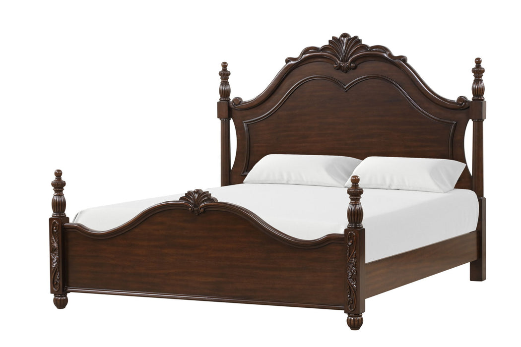 Vienna - 6/6 Eastern King 5 Piece Bedroom Set (Bed & Dresser & Mirror & 2 Nightstands) - Dark Brown