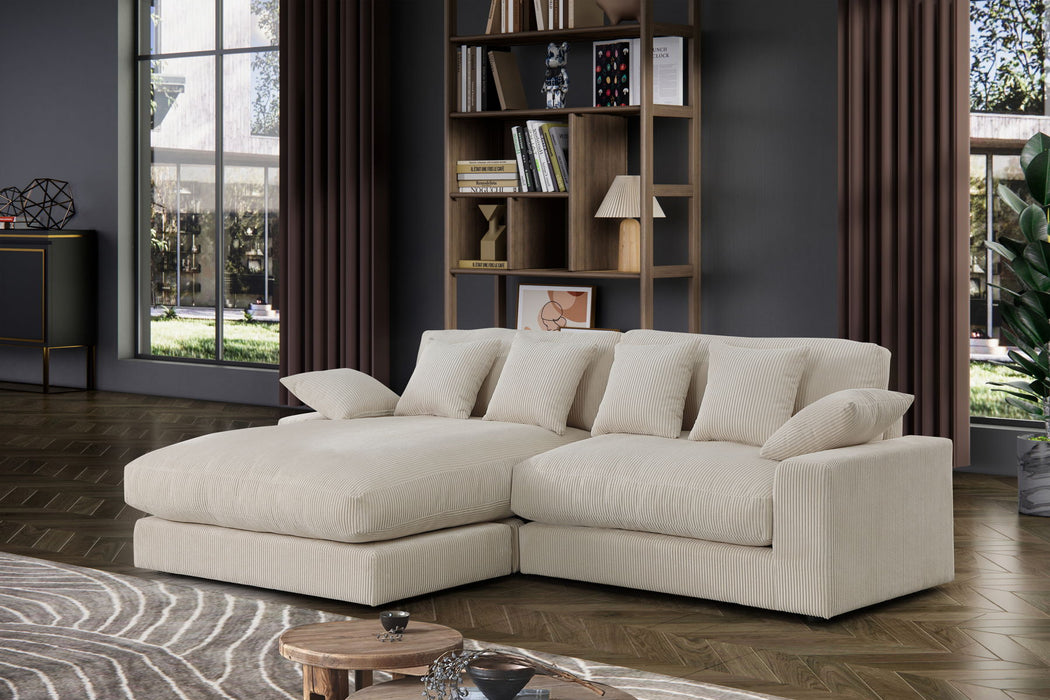 Mystic - Corduroy Reversible Sectional Sofa Chaise