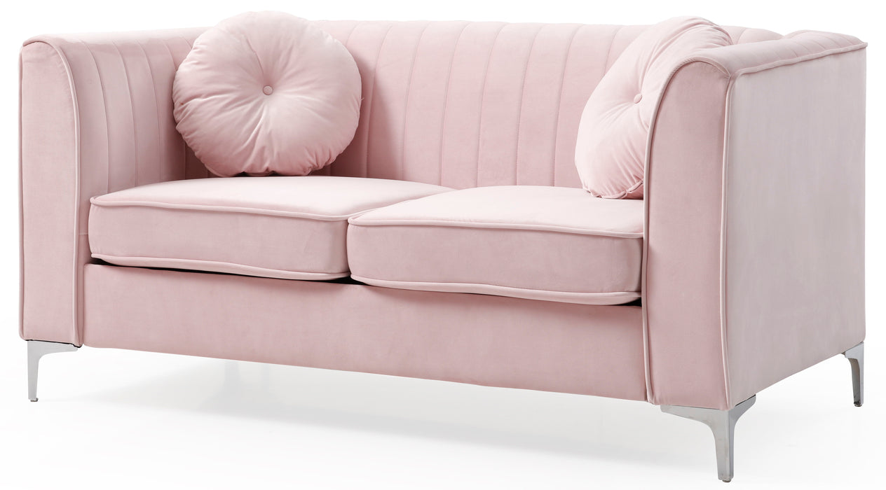 Glory Furniture Delray Loveseat (2 Boxes), Pink