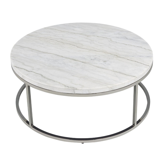 Zaidee - Coffee Table With Marble - Nickel