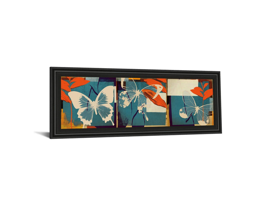 Butterflies Viola By Noah - Framed Print Wall Art - Blue