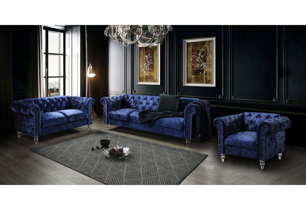 U9550 - Velvet Sofa - Blue