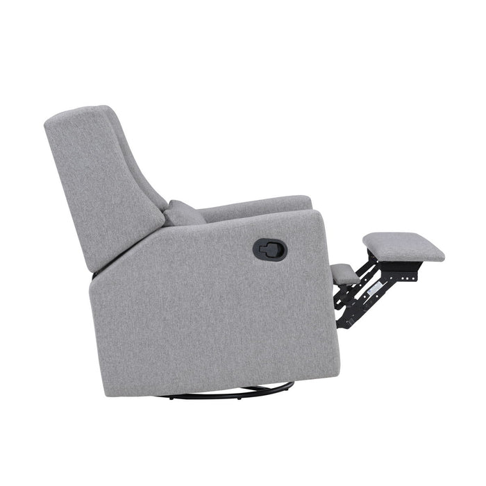 Pronto Swivel Glider Recliner With Pillow Rich Gray Fabric