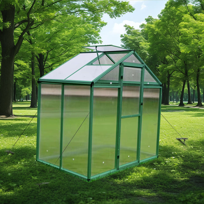 Newly Marketed Gain Height Windproofaluminum Greenhouse Polycarbonate Greenhouse Raised Base And Anchor Aluminum Heavy Duty Walk-In Greenhouses For Outdoor Backyard In All Season