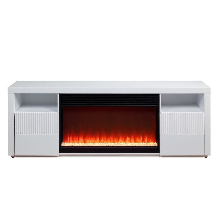 Walden - TV Stand With Fireplace And Speaker - White