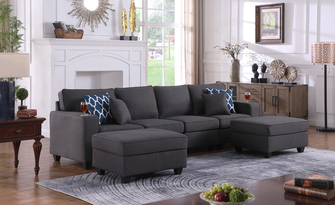 Cooper - Linen 4 Seater Sofa Set