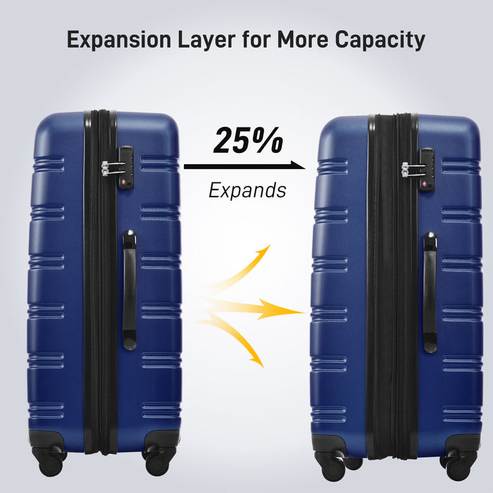 3 Piece Luggage Set Hardside Spinner Suitcase With Tsa Lock 20" 24" 28" Available