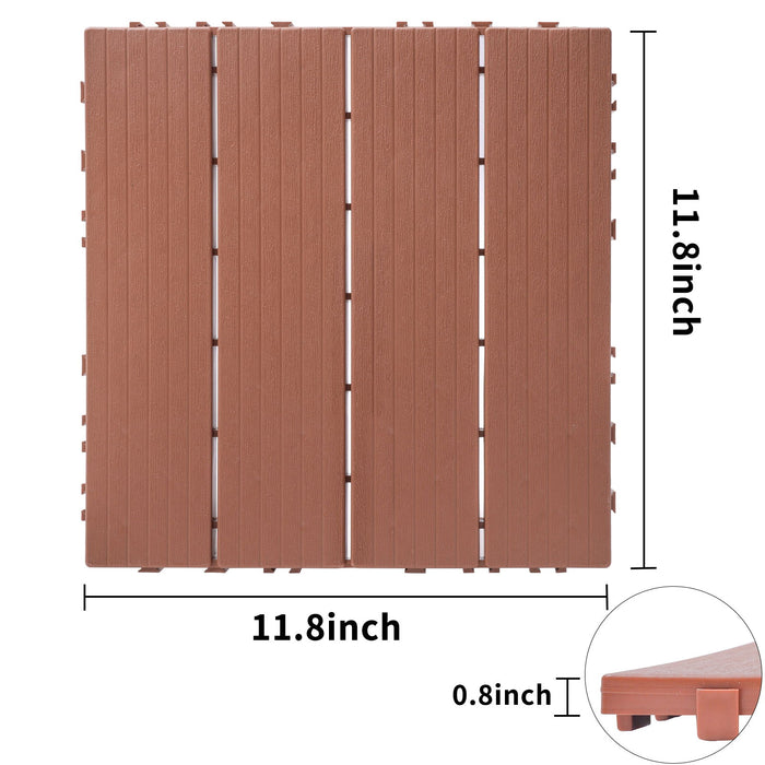 Plastic Interlocking Deck Tiles, Patio Flooring Outdoor Waterproof All Weather Use For Garden Poolside Front / Back Yard