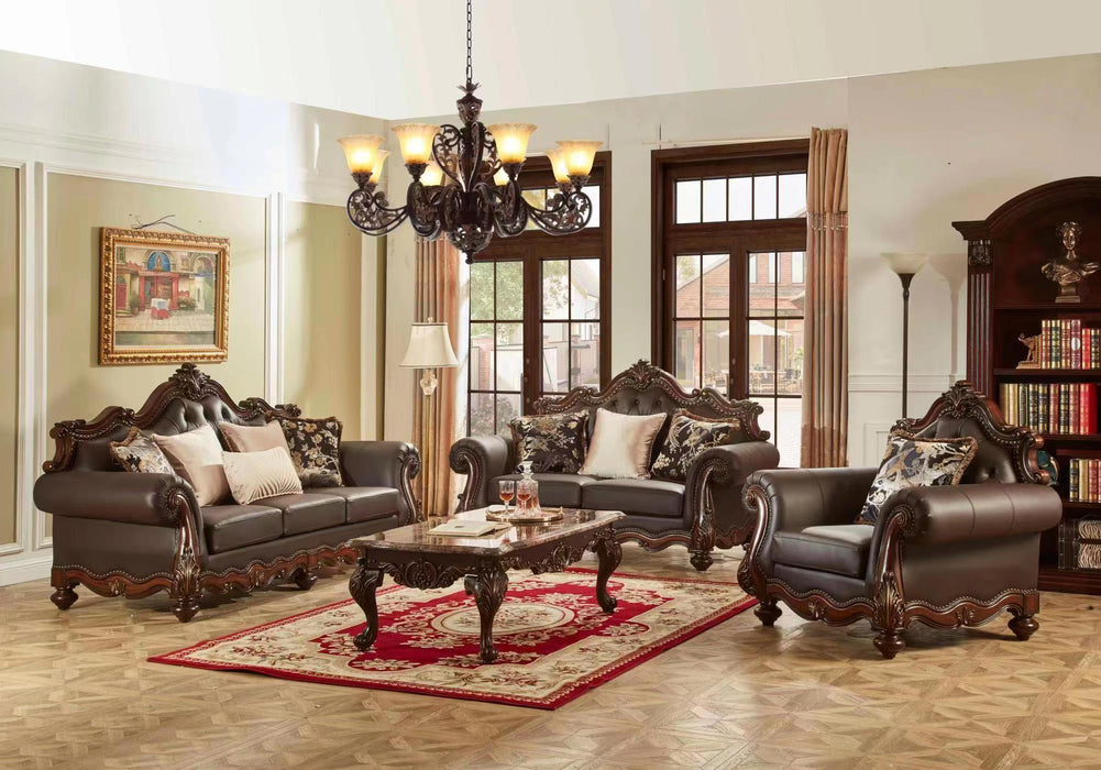 Nora - Sofa And Loveseat - Dark Brown