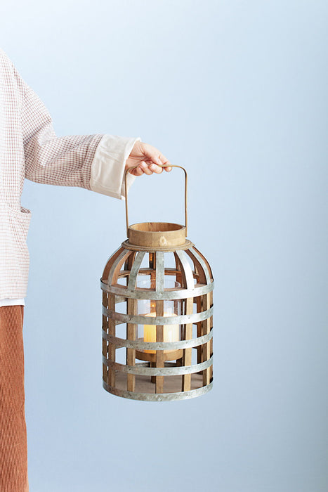 Decorative Lantern With Handle, Wooden Lantern For Indoor / Outdoor, Home Garden Wedding