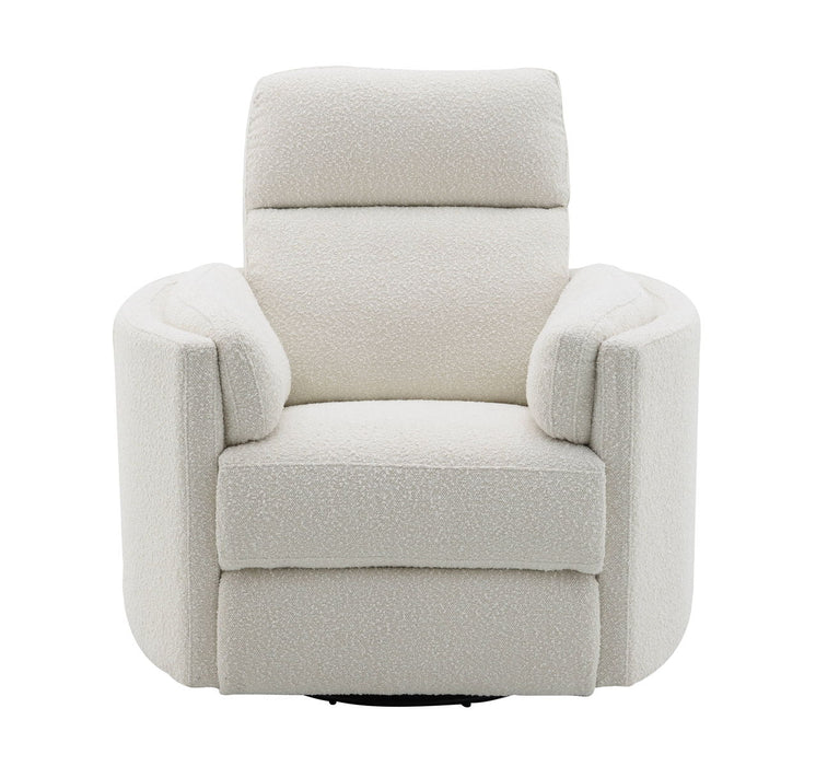 Sagen - Chenille Glider Recliner With Swivel