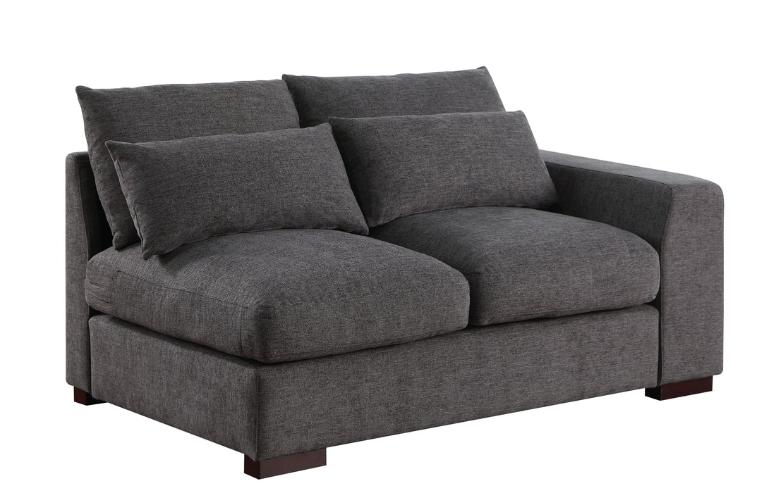 Tatman - Linen Blend Sectional With 2 Ottomans