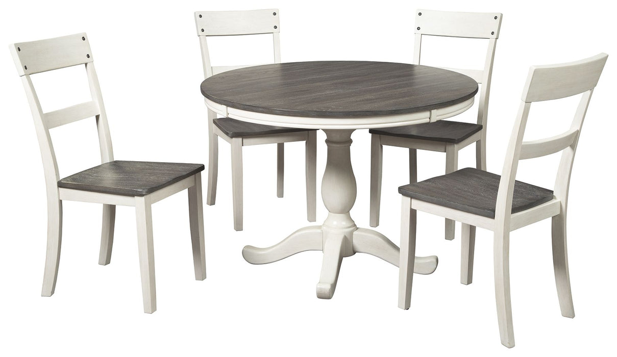 Nelling - White / Brown / Beige- Dining Room Table