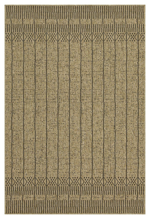 Earth - 5'3" X 7'3" Indoor / Outdoor Area Rug - Jute / Black