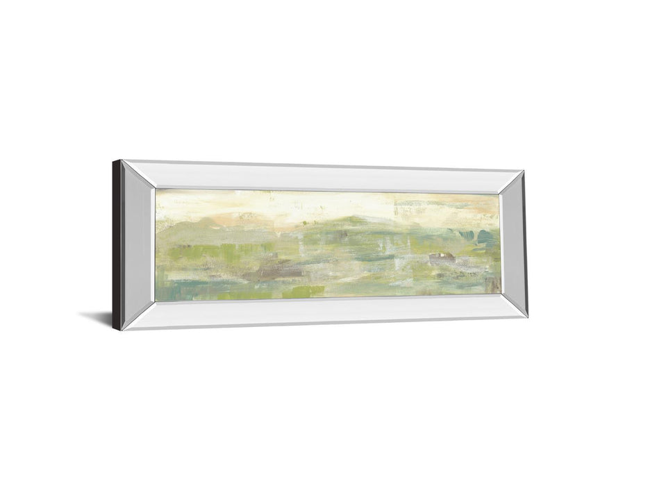 Greenery Horizon Line III By Jennifer Goldberger - Mirror Framed Print Wall Art - Green