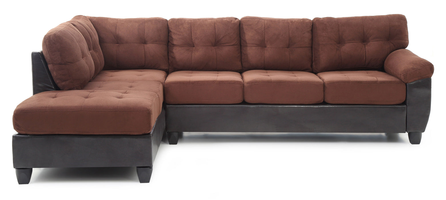 Glory Furniture - Glory Furniture Gallant Sectional, Chocolate - Microfiber