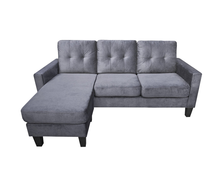 Everett - Velvet Reversible Sectional Sofa Chaise