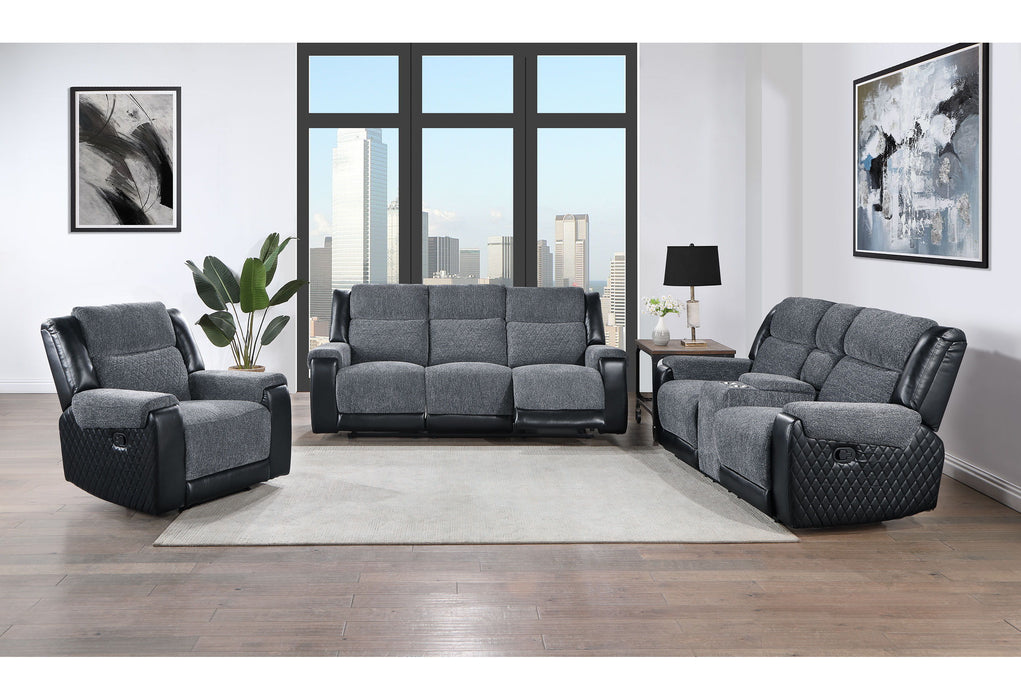 U5914 - Reclining Sofa - Gray / Black