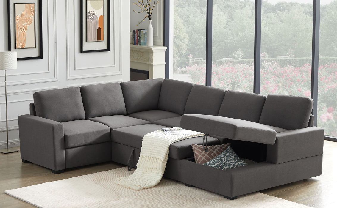 Ketterman - 4 Piece Upholstered Sectional - Brown