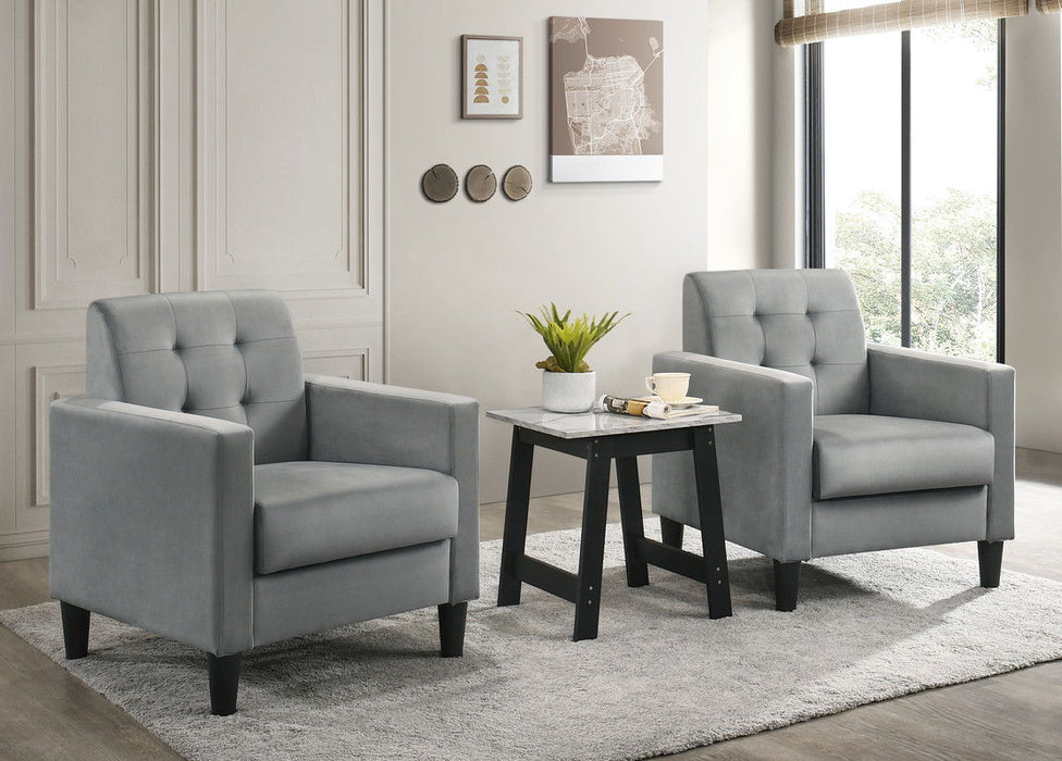 Hale - Velvet Armchairs And End Table Living Room (Set of 3)