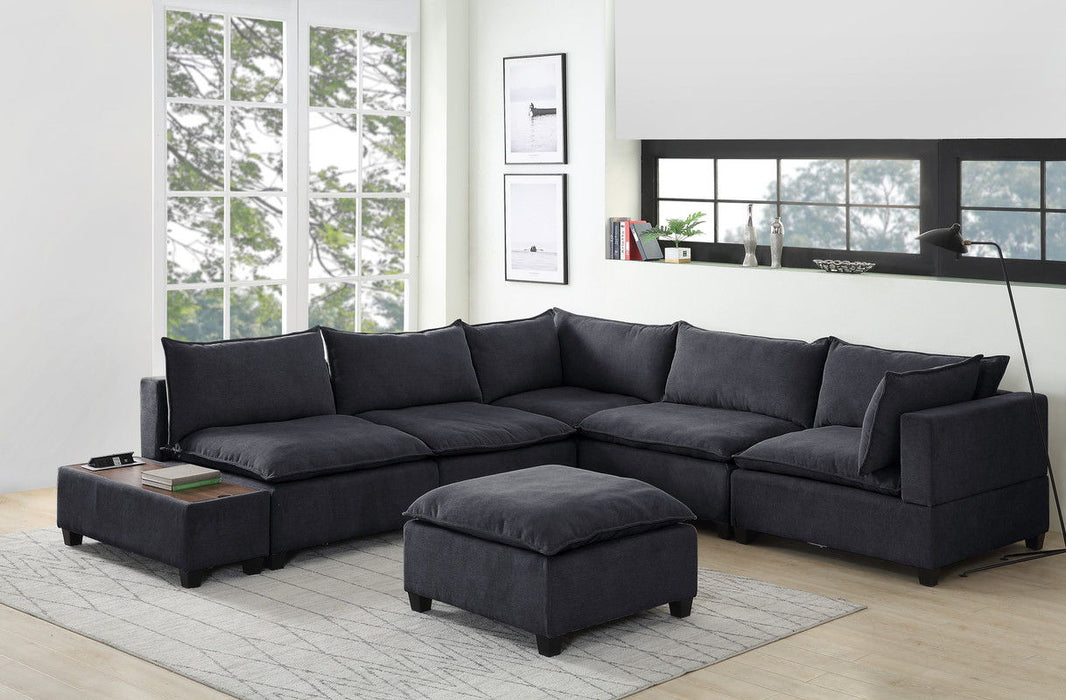 Madison - 7 Piece Modular Sectional Sofa With USB Storage Console Table