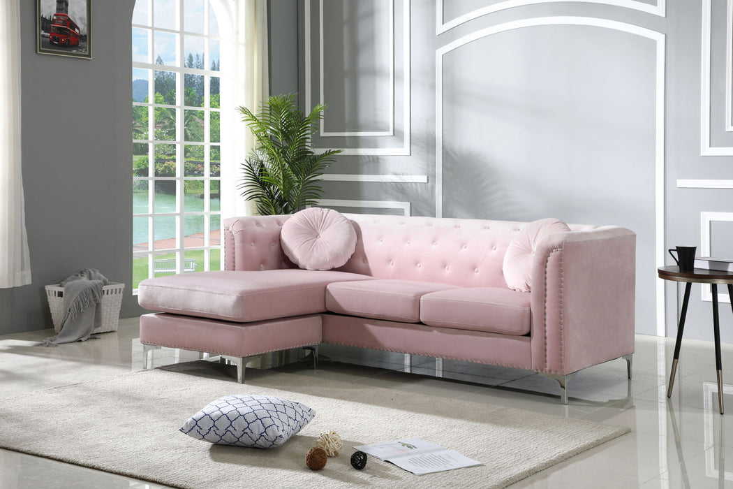 Glory Furniture Pompano Sofa Chaise (3 Boxes), Pink