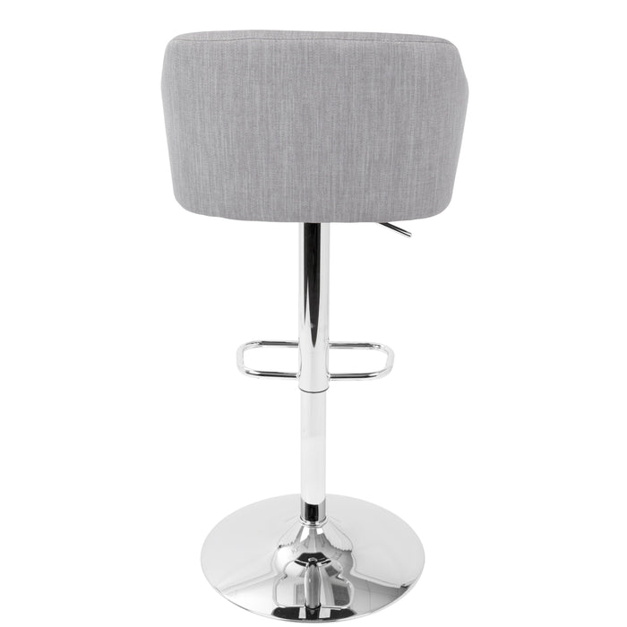 Daniella - Contemporary Adjustable Barstool With Swivel - Light Gray