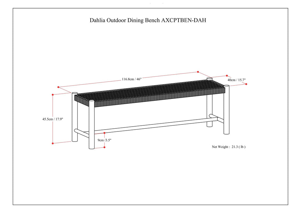 Dahlia - Outdoor Indoor Bench