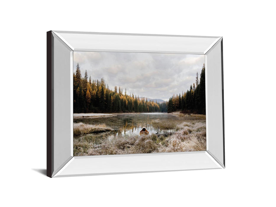 Reflecting Nature By Andrew Geiger - Mirror Framed Print Wall Art - Dark Brown