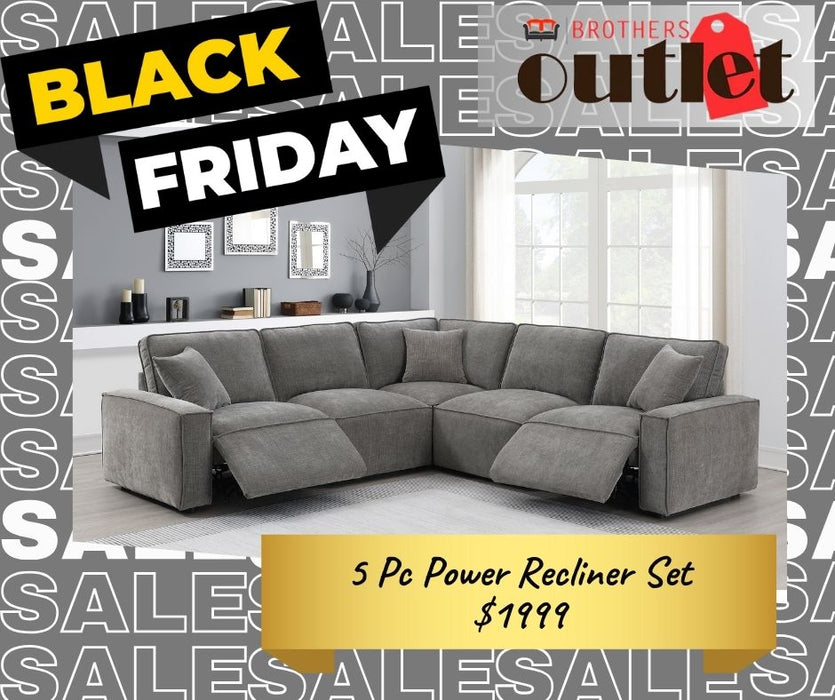 Juego de sillón reclinable eléctrico Doorbusters de 5 piezas