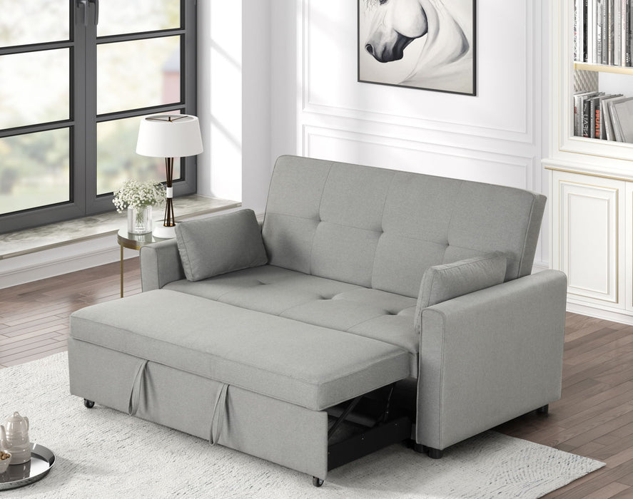 Fabian - Woven Convertible Sleeper Sofa With Pillows - Gray