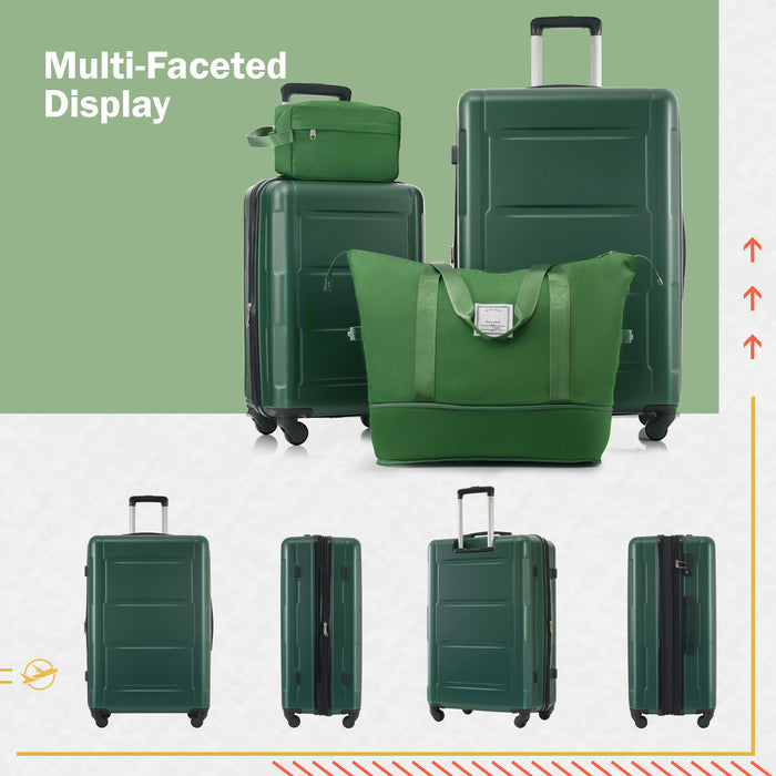 2 Piece Luggage Set With Bags Expanable Spinner Wheels ABS Lightweight Suitcase With Tsa Lock 20" / 24"