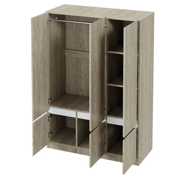 6 Doors Wardrobe Storage For Bedroom