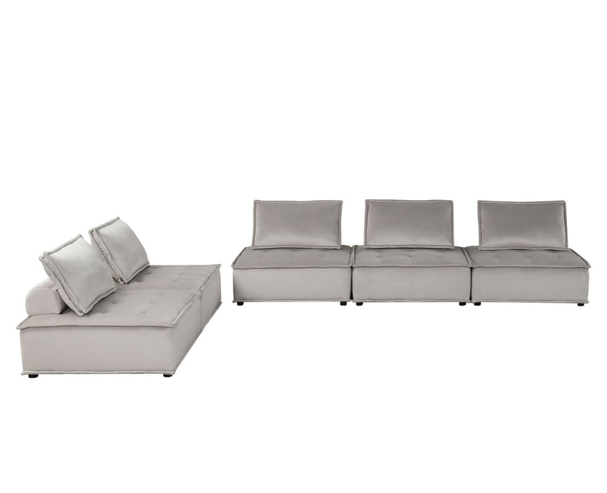 Anna - Velvet Sectional Sofa Ottoman