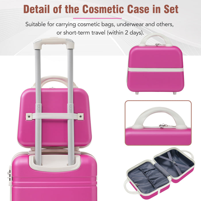 Hardshell Luggage Sets 4 Pieces 20" / 24" / 28" Luggages And Cosmetic Case Spinner Suitcase With Tsa Lock Lightweight