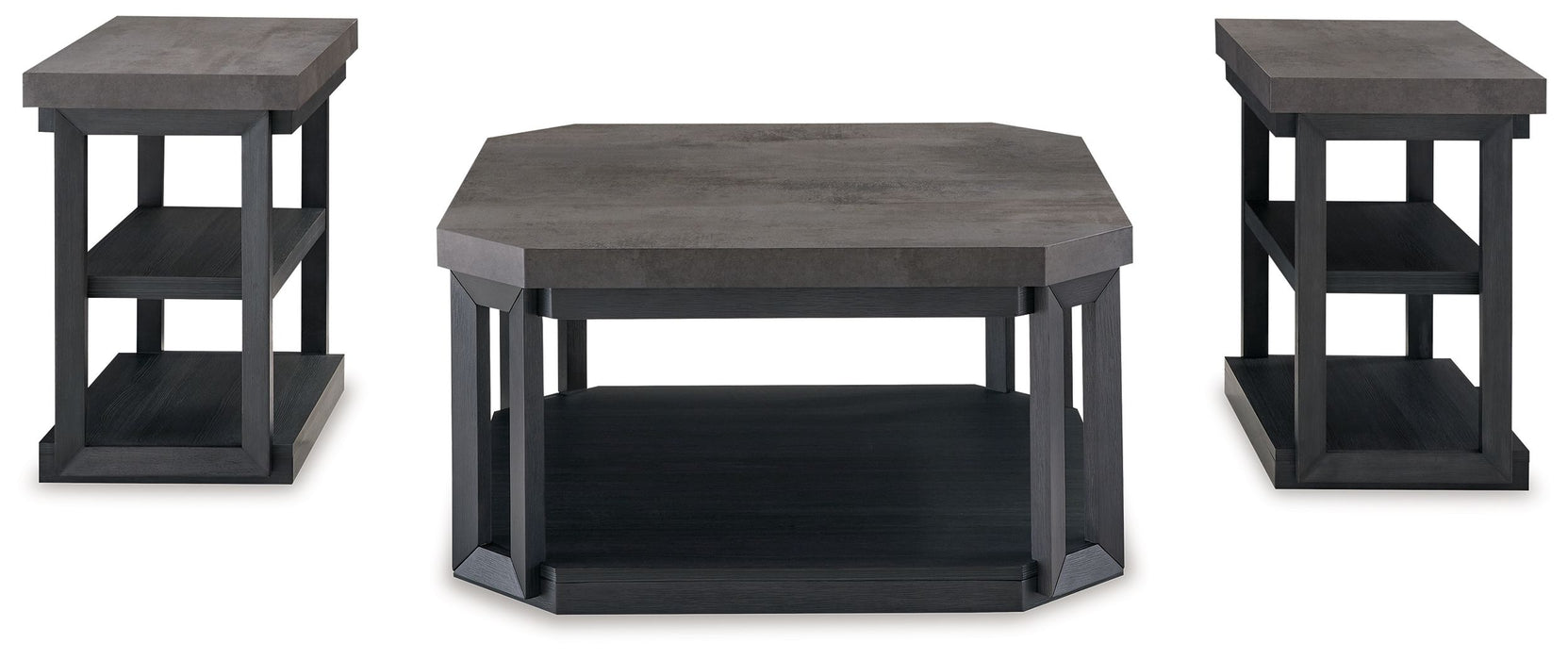 Bonilane - Black / Gray - Occasional Table Set (Set of 3)