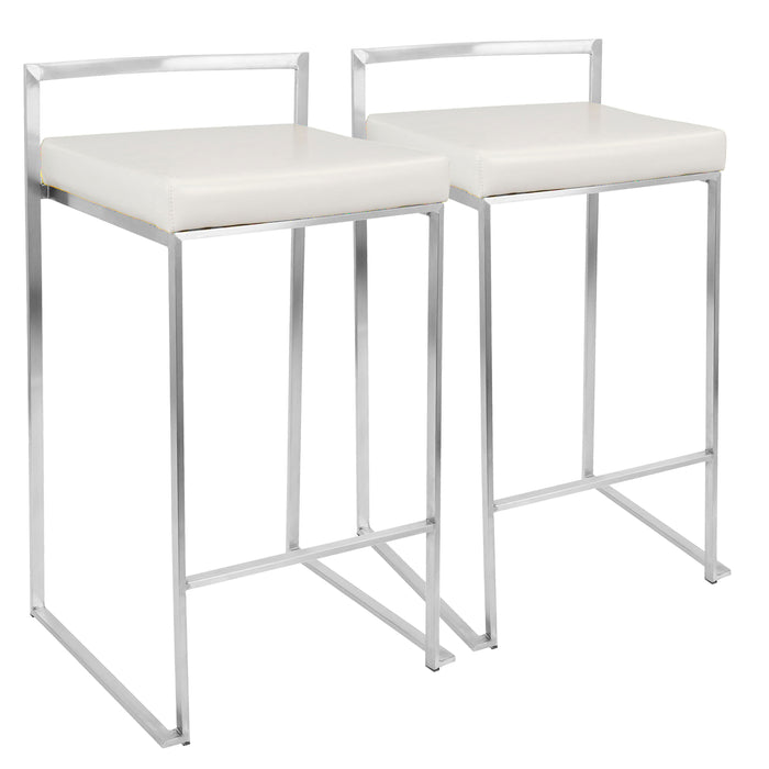 Fuji - Contemporary, Stackable Elegant Counter Stool (Set of 2)