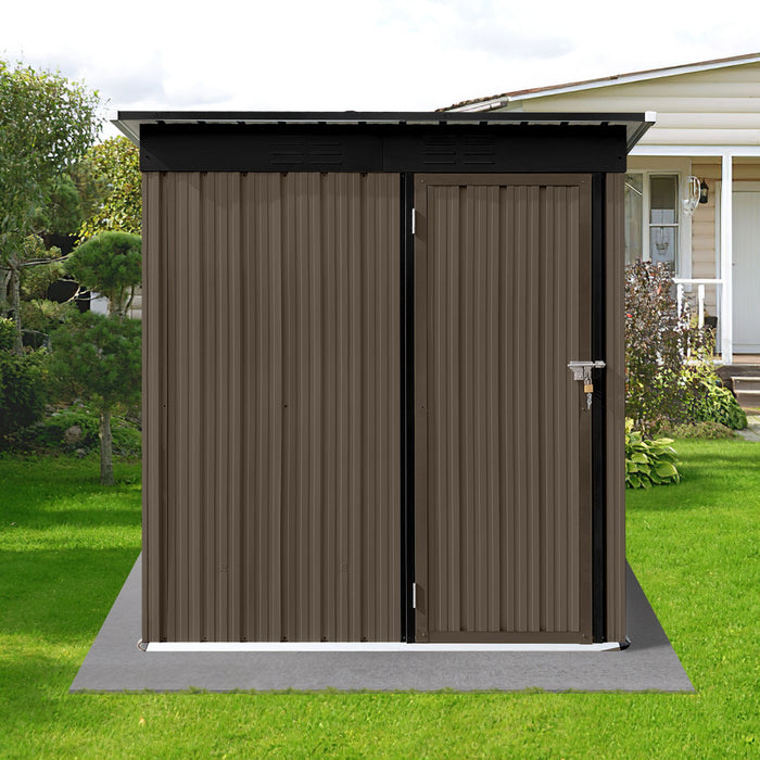 Garden Sheds 5FtX4Ft Outdoor Storage Sheds Brown / Black