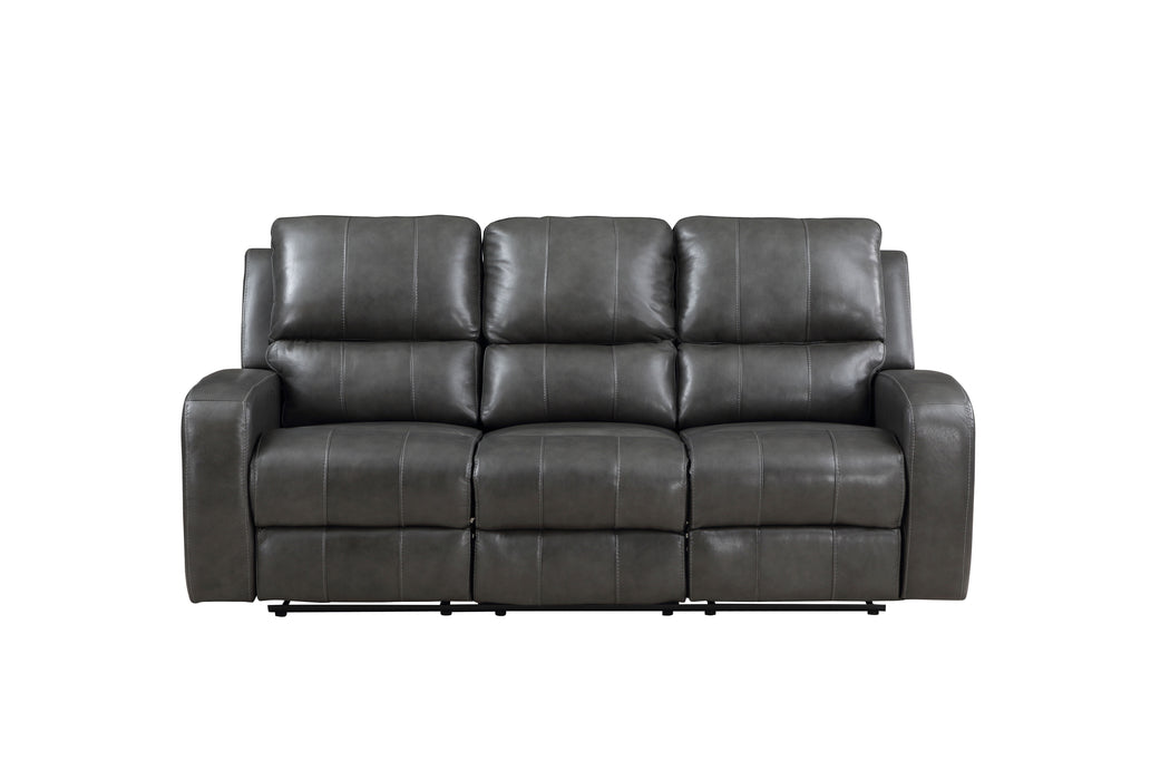 Linton - Sofá de cuero con sillón reclinable doble