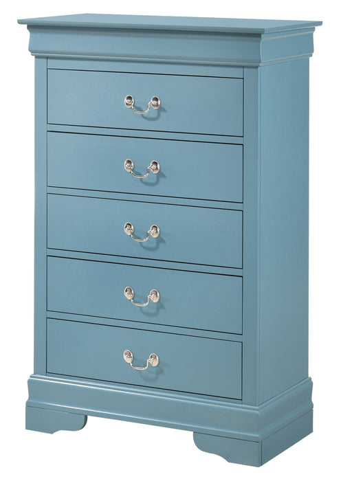 Glory Furniture Louisphillipe Chest, Teal