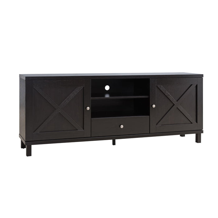 Crosshatch Television Stand With Multi Storage Shelves & Drawer - Red Cocoa