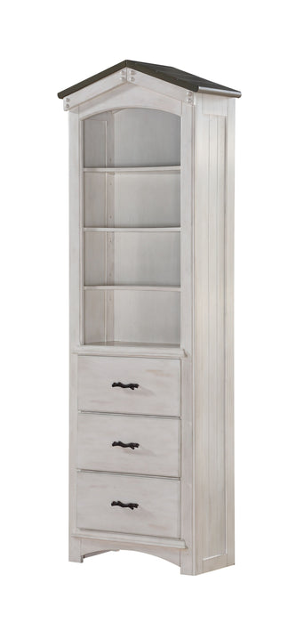 Tree House Weathered Washed Bookcase Cabinet - White / Gray