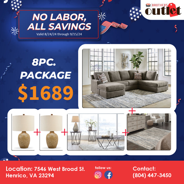 8 PC Living Room Bundle Package