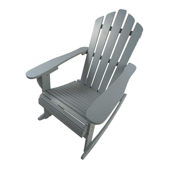 Reclining Wooden Outdoor Rocking Adirondack Chair, Walnut